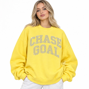 OEM Custom Rhinestone Printed <b>Sweat</b> Shirt Ladies Oversized Sweatshirts Long Sleeve Cotton Fleece <b>Top</b> Crew Neck Ladies <b>Sweat</b> <b>Tops</b> - Product Image 2