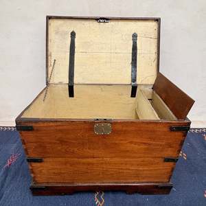 Antique Bohemian <b>Rectangle</b> Oak Solid Wood Storage Trunk Rustic Blanket Box Eco-Friendly Low <b>Coffee</b> <b>Table</b> Hope Chest Living Room - Product Image 5