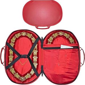 Étui pour collier maçonnique noir avec doublure bleue rembourrée, sac de transport maçonnique en matériau noir souple et imperméable - Product Image 6