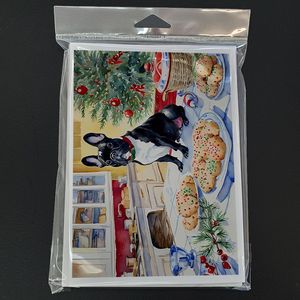 Bouledogue Français Noël Fantaisiste A7 Cartes de Note Pack de 8 Cartes Vierges avec Enveloppes 5x7 Cartes de Voeux de Taille - Product Image 3