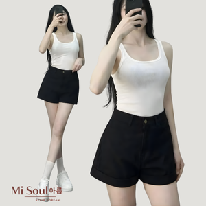 Shorts Kaki Personalizados para Mujer, Holgados, Casuales, de Verano, Cintura Alta, Transpirables, 3 Colores, OEM ODM Vietnam - Product Image 5