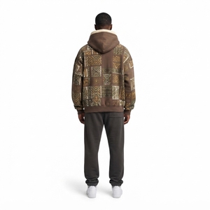 Hoodie Oversize Premium Streetwear pour Homme - Coton 400 GSM Tissage Inversé Jacquard Patchwork Épaules Tombantes Taille Personnalisée OEM XS - Product Image 2