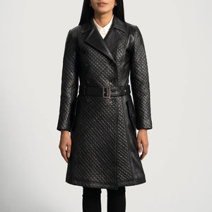 Abrigo Largo de Cuero PU Marrón Original OEM para Mujer, Impermeable, Cortavientos, Transpirable, Abrigo Sólido para Invierno - Product Image 3