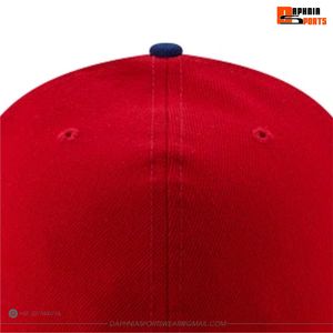 Casquette de baseball rouge DAPHNIA avec logo P blanc, casquette ajustée à 6 panneaux, design brodé, casquette de haute qualité pour l'extérieur, unisexe - Product Image 6