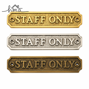 Vintage Brass Staff Only <b>Door</b> Sign <b>Plate</b> Antique Style Engraved Office Room Plaque Decorative Wall <b>Door</b> Name Sign Hardware - Product Image 1
