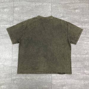 Fabricantes de Ropa Personalizada, Camiseta 100% Algodón con Estampado DTG, Camiseta Extra Grande de Corte Cuadrado, Camiseta Vintage con Lavado Ácido para Hombre - Product Image 3
