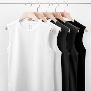 Manufacturer <b>Men</b> Boxy <b>Cropped</b> Quick Dry Ribbed Cotton Custom Print Logo Sleeveless Sleeve T-shirts Sport Gym Vest Tank <b>Top</b> <b>Men</b> - Product Image 1