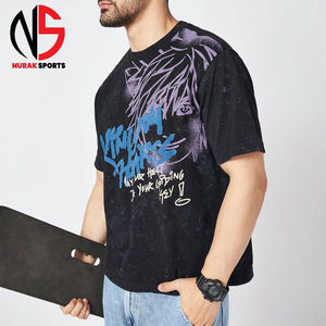 T-shirt personnalisé pour homme, style streetwear, rétro, coupe oversize, en coton épais et respirant, à manches courtes, pour l'été, vente en gros Bulk2026 - Product Image 3