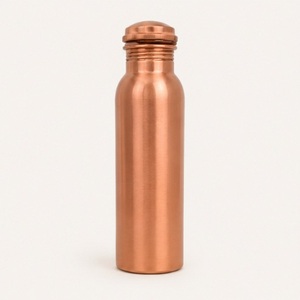 Handmade Pure Copper Water Bottle Health Benefits Modern Design for Daily Hydration Gym Yoga & Travel Eco-Friendly <b>Drinkware</b> - Product Image 1