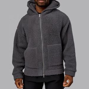 Sweat à capuche zippé en polaire Sherpa pour homme, coupe ample, style Teddy, vêtement d'extérieur décontracté pour l'hiver - Product Image 5
