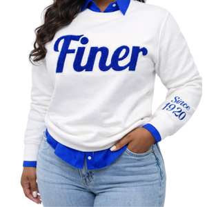 Sudadera Personalizada de la Hermandad Griega Zeta Phi Beta Z Phi B con Letras, Ribete Blanco, Cuello Redondo, Informal, para Invierno, Mezcla de Algodón, Forrada - Product Image 5