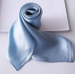 New Fashion Custom 100% <b>Silk</b> Satin Plaid/Solid Head <b>Scarves</b> <b>Women</b> High Quality Breathable Multi-Functional Casual Outdoor All - Product Image 6