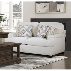 Eleganza moderna 1 pezzo crema di ciniglia tessuto Loveseat Comfort tappezzeria in legno massello cuscini decorativi per mobili soggiorno - Product Image 5