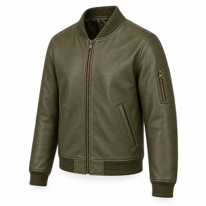 Chaqueta de Motociclista de Cuero Genuino para Hombre, Impermeable, Estilo Vintage, Cuello Alto, Proveedor Mayorista, Fábrica Exportadora - Product Image 4