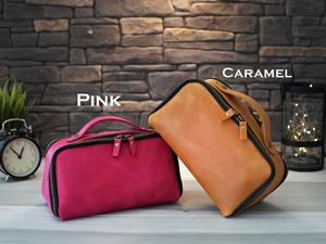 Genuine Leather Toiletry Bag <b>Mens</b> Dopp Kit Vintage Shaving Wash Bag Travel Cosmetic <b>Pouch</b> Custom Private Label TYG-0206 - Product Image 3