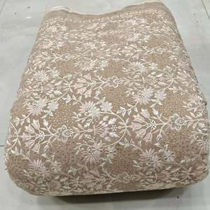 Velvet Embroidered <b>Fabric</b> <b>Indian</b> Embroidered Velvet <b>Fabric</b> Luxury <b>Fabric</b> for Abaya Kaftan Wedding Dress Wholesale Export Markets - Product Image 2