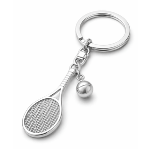 Porte-clés de raquette de tennis en alliage de zinc, sérigraphié, motif dessin animé vintage, personnalisé, souvenir de club sportif - Product Image 2