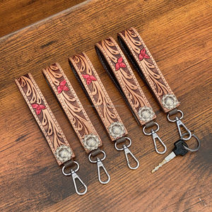 LLavero de regalo promocional de cuero mecanizado a mano, superventas, personalizado, pulsera de cuero genuino con concho de Metal para mujer - Product Image 5
