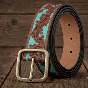 Ceintures en cuir pleine fleur de qualité supérieure, artisanales, avec gravures, style western, pour hommes et femmes, vente en gros - Product Image 5