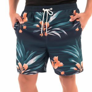 Short de bain imprimé floral pour homme, personnalisé, recyclé, de créateur, avec cordon de serrage, pour la plage et le surf - Product Image 1