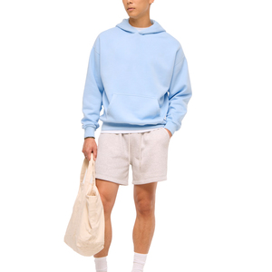 Sweat-shirt à capuche pour homme, bleu ciel, coupe classique, en coton molletonné, décontracté, avec poche, pour l'hiver, respirant, séchage rapide - Product Image 3