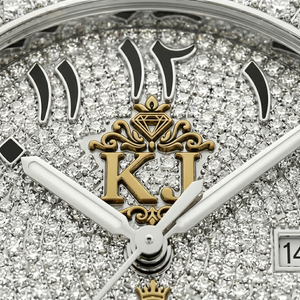 Montre Hip Hop Premium avec bracelet en acier inoxydable, cadran en verre orné de pierres Moissanite, finition glacée luxueuse, conçue pour hommes - Product Image 2