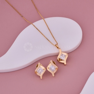 Pendentif et boucles d'oreilles en diamant cultivé Princess Lab en or massif 10K 14K 18K Cadeau d'anniversaire de mariage pour elle - Product Image 5