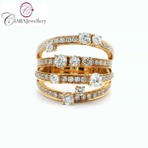 PRECIO AL POR MAYOR DE UN ANILLO DE CÓCTEL DE DIAMANTE NATURAL DE ORO ROSA SÓLIDO CLÁSICO DE 18K ELEGANTE DE ALTA CALIDAD - Product Image 1