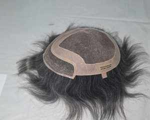 Perruque en cheveux humains avec dentelle frontale, cheveux chinois vierges Remy, ondulations profondes lâches, lisses crépus, ondulations aquatiques, 40-80g, 1b+gris - Product Image 4