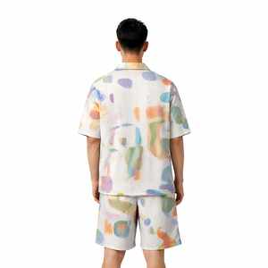 Conjunto de Dos Piezas Personalizado para Hombre, Verano 2026, Camisa de Manga Corta y Pantalones Cortos con Estampado Informal, Ropa Urbana con Patrón Abstracto - Product Image 3