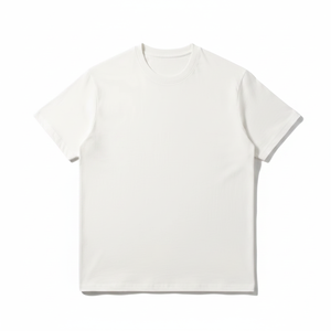 Camiseta Premium de Algodón Blanco Tejido Sólido con Logotipo Frontal, Manga Corta, Ecológica - Product Image 1