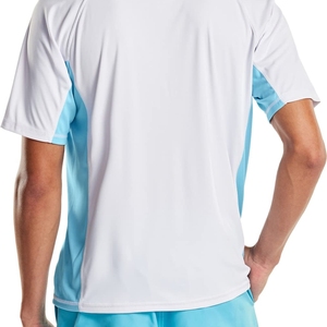 เสื้อแรชการ์ดแขนยาวแบบแห้งเร็ว ระบายอากาศได้ดี สีบล็อกกิ้ง สีฟ้าอ่อนขาว สำหรับทุกเพศ ผลิตจากผ้าสแปนเด็กซ์/โพลีเอสเตอร์ น้ำหนัก 180 กรัม - Product Image 3