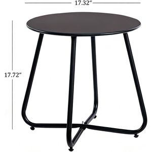 Table d'appoint en métal résistant à la rouille pour l'extérieur, 17,32 pouces, petit support portable pour plantes, pour patio, balcons, jardins, espaces de vie - Product Image 3