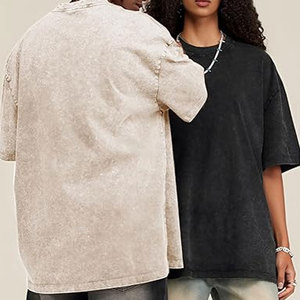 T-shirts Oversize Homme Vintage Coupe Ample Manches Courtes Décontracté Streetwear Ample Délavé Unisexe Hauts Confortables en Coton Quotidien - Product Image 3