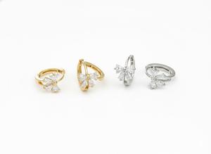 Nuevos y modernos pendientes de aro pequeños con diseño de lazo, certificados, en oro macizo de 14 quilates, para mujer, regalo de aniversario para ella. - Product Image 3