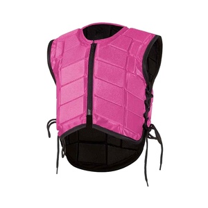 <b>Red</b> Unisex Horse Riding Safety Vest Breathable Polyester Body Protector Zipper Closure Sleeveless Equestrian Gear - Product Image 3