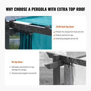 Pergola rétractable moderne 10x13 pour l'extérieur avec auvent en aluminium, abri solaire, gazebo - Product Image 3