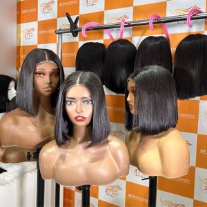 วิกผมกระดูกตรง8นิ้วปิดลูกไม้ผมมนุษย์สีดำธรรมชาติ - Product Image 5