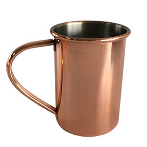 Mug Moscow Mule en cuivre martelé de 16 oz, tasse en cuivre pur massif avec poignée en laiton, mug à bière avec revêtement en acier inoxydable de qualité alimentaire - Product Image 3
