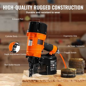 Cloueur pneumatique CN83N pour bardage/cadre, 2'' 3 1/4'', réglage de profondeur sans outil à 15 degrés, 70-120 PSI pour travaux de bardage et de charpente - Product Image 5