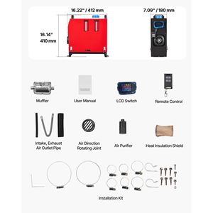 Riscaldatore ad aria diesel da 8 kW DC12 24V con telecomando, interruttore LCD blu, bassa rumorosità, riscaldamento rapido per parcheggio - Product Image 3