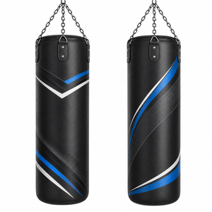 Kit de chaînes de suspension en acier à quatre points avec logo OEM personnalisé pour un entraînement ultime de MMA et de kickboxing, en cuir noir extra long et robuste - Product Image 1