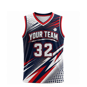 Maillots de basket-ball personnalisés imprimés, maillots de basket-ball pour l'entraînement et les matchs, tissu polyester respirant, maillots de basket-ball sportifs - Product Image 1