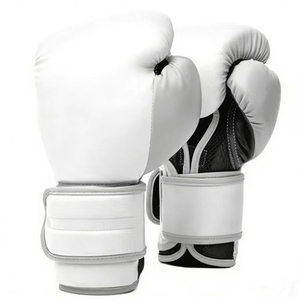 Gants de boxe gris en PU avec fermeture auto-agrippante, sangle de poignet réglable, entraînement pour adultes, unisexe - Product Image 2
