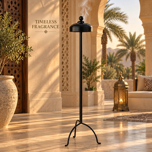 Stainless Steel Floor Bakhoor Burner | Tall Arabian Incense Holder Perforated Dome Islamic <b>Home</b> Hotel Majlis <b>Decor</b> Three Colors - Product Image 2