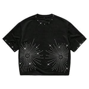 T-shirt Homme Court en Coton Délavé à l'Acide avec Strass et Diamants, Imprimé DTG, Coupe Oversize, Personnalisé, Vêtement d'Été Premium - Product Image 1