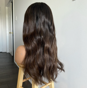 Perruque en cheveux humains vierges bruts, ondulée, avec dentelle frontale, sans colle, HD transparente, perruque complète en dentelle frontale - Product Image 2