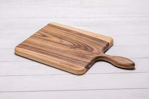 Tabla de servir rectangular de madera maciza de 1.3 cm de grosor, fácil de limpiar, con mango de madera para cuchillo - Product Image 3