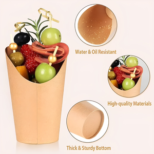 Vaso de Papel Kraft Personalizado OEM, Resistente a la Grasa, Desechable, Ecológico, Directo de Fábrica, para Papas Fritas, Pollo y Postres - Product Image 4