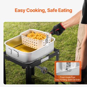 Kit Friggitrice a Propano in Alluminio da 18 Qt con Doppio Cestello e Termometro per Uso Esterno - Product Image 4